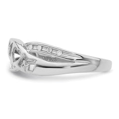 Sterling Silver Rhodium Plated Diamond MOM Ring - 3