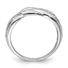 Sterling Silver Rhodium Plated Diamond Ring - 25