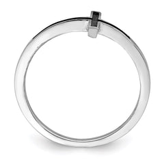 Sterling Silver Antiqued Sideways Cross Ring - 3