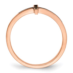 Sterling Silver Rose Gold-plated Antiqued Sideways Cross Ring - 3