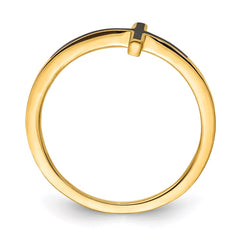 Sterling Silver Yellow Gold-plated Antiqued Sideways Cross Ring - 2