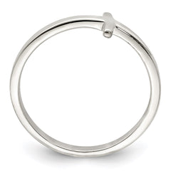 Sterling Silver Rose Gold-plated Sideways Cross Ring - 2