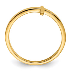 Sterling Silver Yellow Gold-plated Sideways Cross Ring - 2