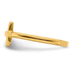 Sterling Silver Yellow Gold-plated Sideways Cross Ring - 2