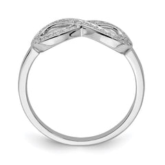Sterling Silver Rhodium-plated CZ Infinity Ring - 14