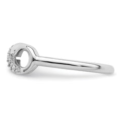 Sterling Silver Rhodium-plated CZ Infinity Ring - 16