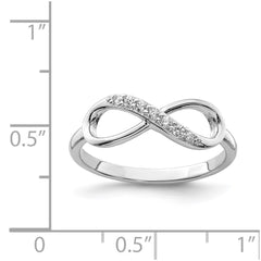 Sterling Silver Rhodium-plated with CZ Infinity Ring - 2