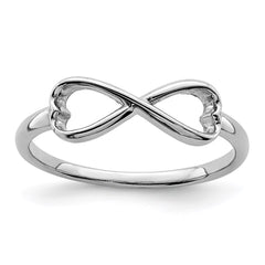 Sterling Silver Rhodium-plated Infinity Heart Ring - 2