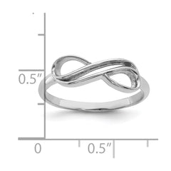 Sterling Silver Rhodium-plated Overlap Infinity Ring - 3