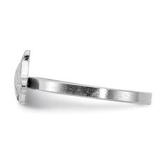 Sterling Silver Rhodium-plated Polished & Textured Horse Children's Ring - 2