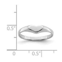 Sterling Silver RH-plated Polished Elongated Heart Children's Ring - 2