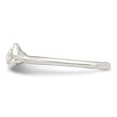 Sterling Silver Clear CZ Rose Kid's Ring