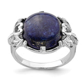 Sterling Silver Rhodium-plated Lapis Lazuli Ring - 3