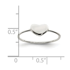 Sterling Silver Polished Heart Ring - 2