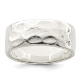 Sterling Silver Hammered Polished Ring - 2