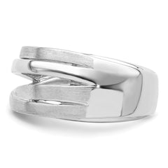 Sterling Silver Rhodium-plated Brushed Ring - 2