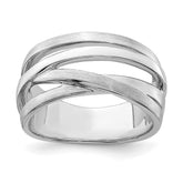 Sterling Silver Rhodium-plated Brushed Ring - 3