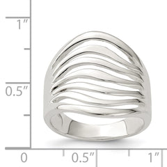 Sterling Silver Polished Wave Ring - 3