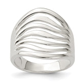 Sterling Silver Polished Wave Ring - 3