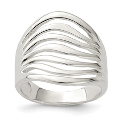 Sterling Silver Polished Wave Ring - 3