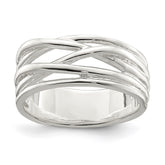 Sterling Silver Polished 5 Band Intersecting Ring - 2