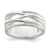 Sterling Silver Polished 5 Band Intersecting Ring - 3