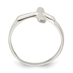 Sterling Silver Horizontal Tiny Freeform Cross Ring - 2