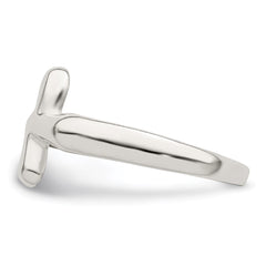 Sterling Silver Horizontal Tiny Freeform Cross Ring - 2
