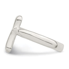 Sterling Silver Vertical Tiny Freeform Cross Ring - 3