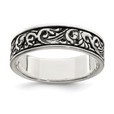 Sterling Silver Polished and Antiqued Filigree Women's Ring - 2