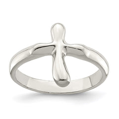 Sterling Silver Vertical Tiny Freeform Cross Ring - 2
