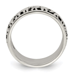Sterling Silver Polished and Antiqued Elephants Ring - 2