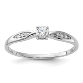 Sterling Silver Rhodium-plated Polished and CZ Ring - 2