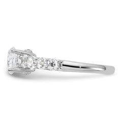 Pure Fire Sterling Silver Rhod-plated Pure Fire Polished & CZ Ring