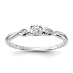 Sterling Silver Rhodium-plated and CZ Ring - 2