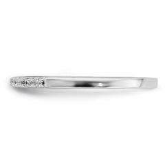Sterling Silver Rhodium-plated Polished CZ Ring - 6