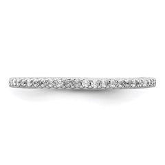 Sterling Silver Rhodium-plated Polished CZ Ring - 6