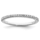 Sterling Silver Rhodium-plated Polished CZ Ring - 6