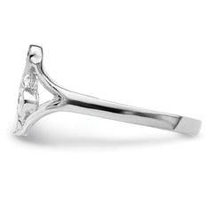 Sterling Silver Rhodium-plated Polished Music Note Ring - 3