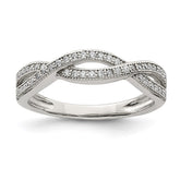 Sterling Silver Rhodium-plated CZ Ring - 6