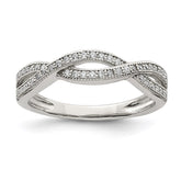 Sterling Silver Rhodium-plated CZ Ring - 15