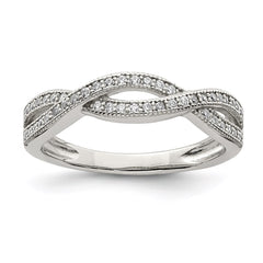 Sterling Silver Rhodium-plated CZ Ring - 5