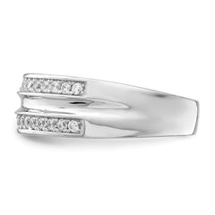 Sterling Silver Rhodium-plated and CZ Ring - 5
