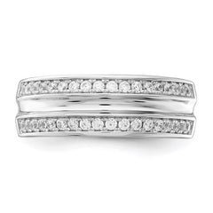 Sterling Silver Rhodium-plated and CZ Ring - 9