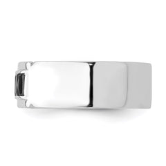 Sterling Silver Rhodium-plated Black CZ Grooved Ring - 2