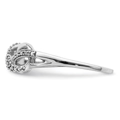 Sterling Silver Rhodium Plated Diamond Infinity Ring - 2