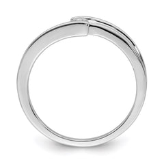 Sterling Silver Rhodium Plated Polished Diamond Ring - 2