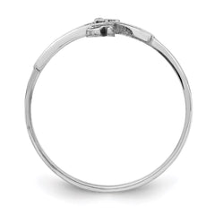 Sterling Silver Rhodium-plated Jesus Cross Ring - 3