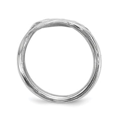 Sterling Silver Rhodium-plated Leaf Ring - 2