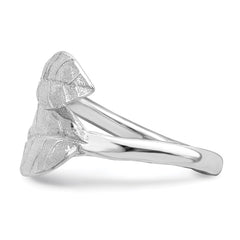 Sterling Silver Rhodium-plated Leaf Ring - 2